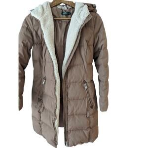 Ralph Lauren Down‎ Puffer Long Jacket Coat Faux Fur Sherpa
